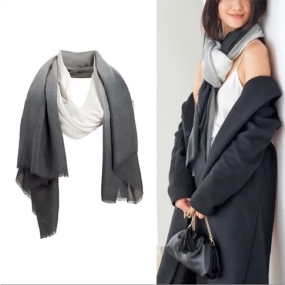 $150 Carly Cushnie Grey Horizon Ombre Scarf